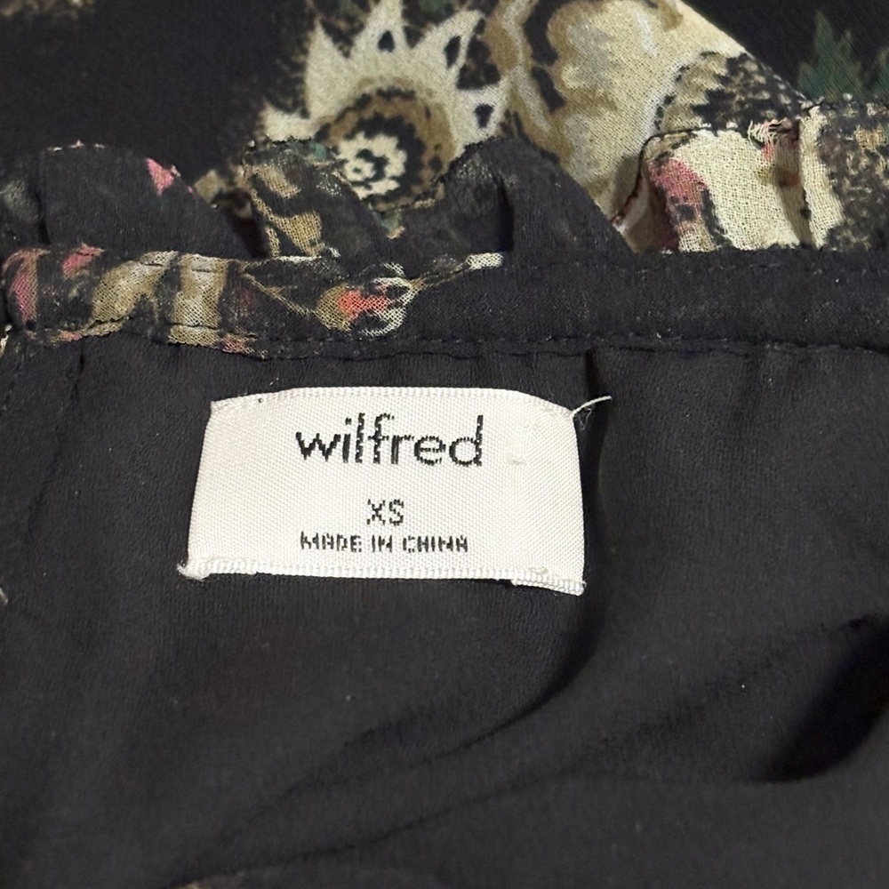 Aritzia Wilfred Lamare Ruffle Floral Mini Dress Open Back Peasant Prairie Sz XS - Picture 14 of 16